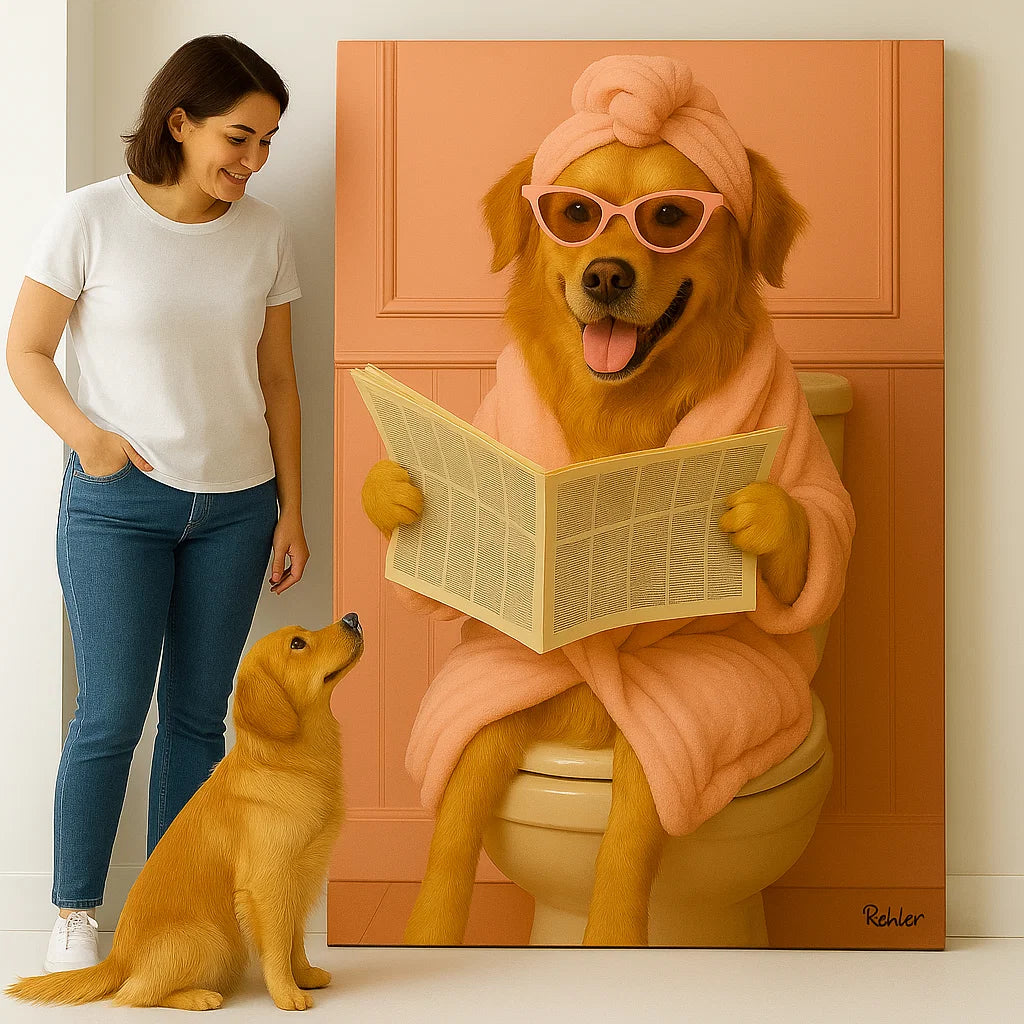Retrato personalizado de mascota – Estilo Pop Art Divertido para Baño