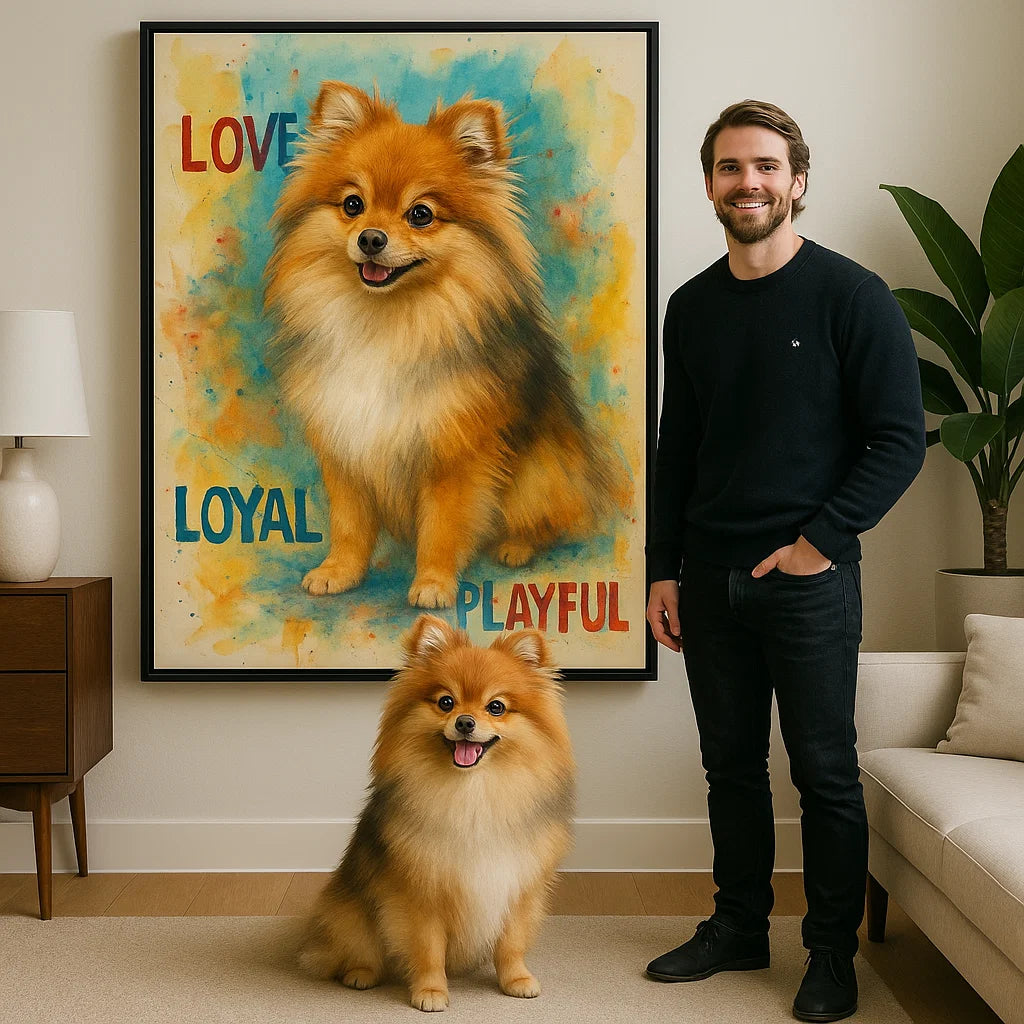 Retrato de mascota personalizado – Lienzo estilo arte pop vibrante a partir de tu foto
