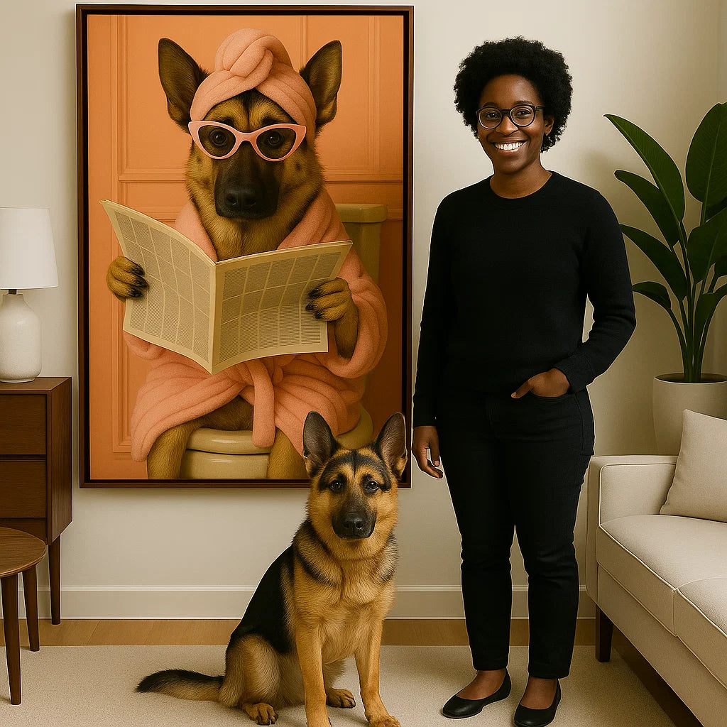 Retrato personalizado de mascota – Estilo Pop Art Divertido para Baño