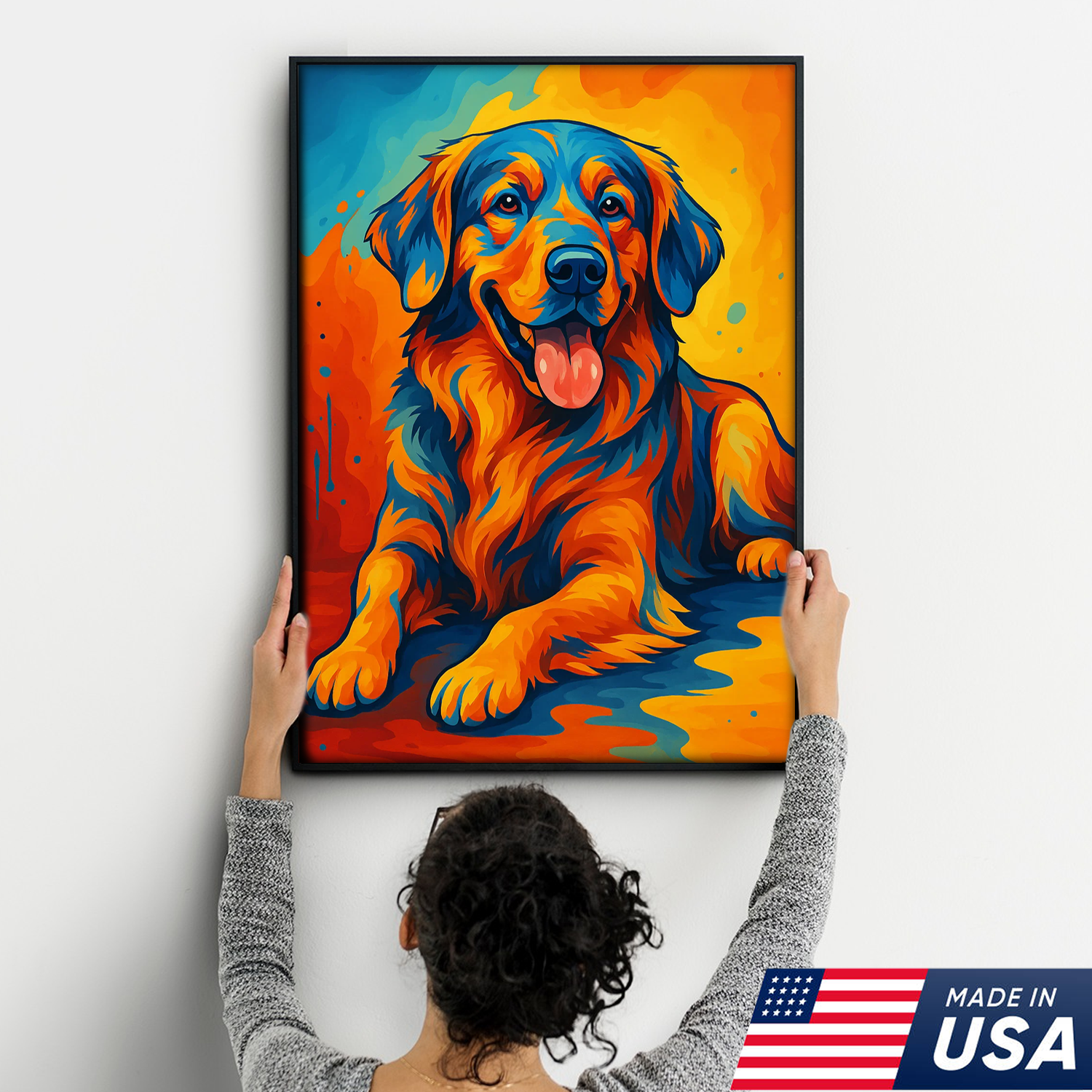 Retrato de Mascota Personalizado - Retrato Pop Art de Perro Gato Colorido Personalizado