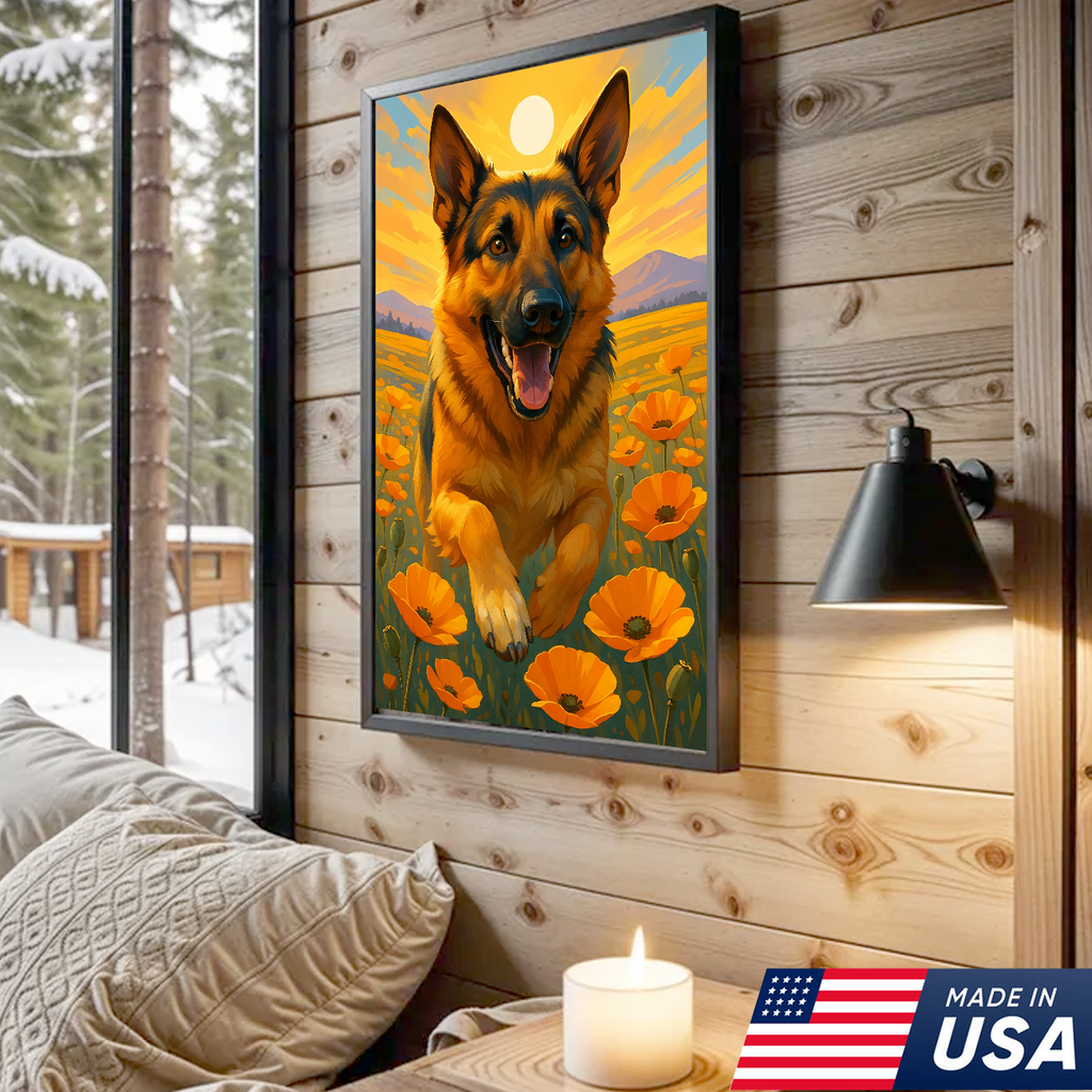 Retrato de Mascota Personalizado - Perro Gato en Campo de Flores Lienzo