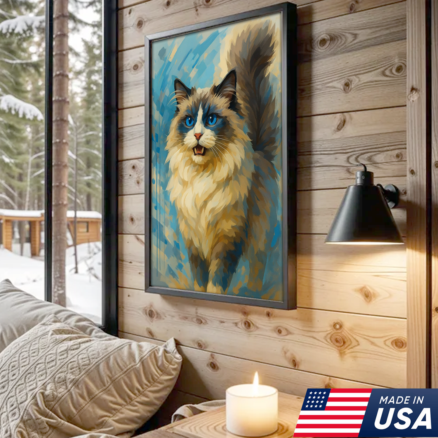 Retrato de Mascota Personalizado - Lienzo Estilo Pintura Acuarela de Perro o Gato