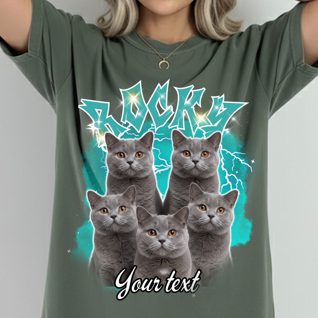Custom Pet Portrait Printed T shirt, Sweatshirt, Hoodie, Custom Pet Photo (Copy)