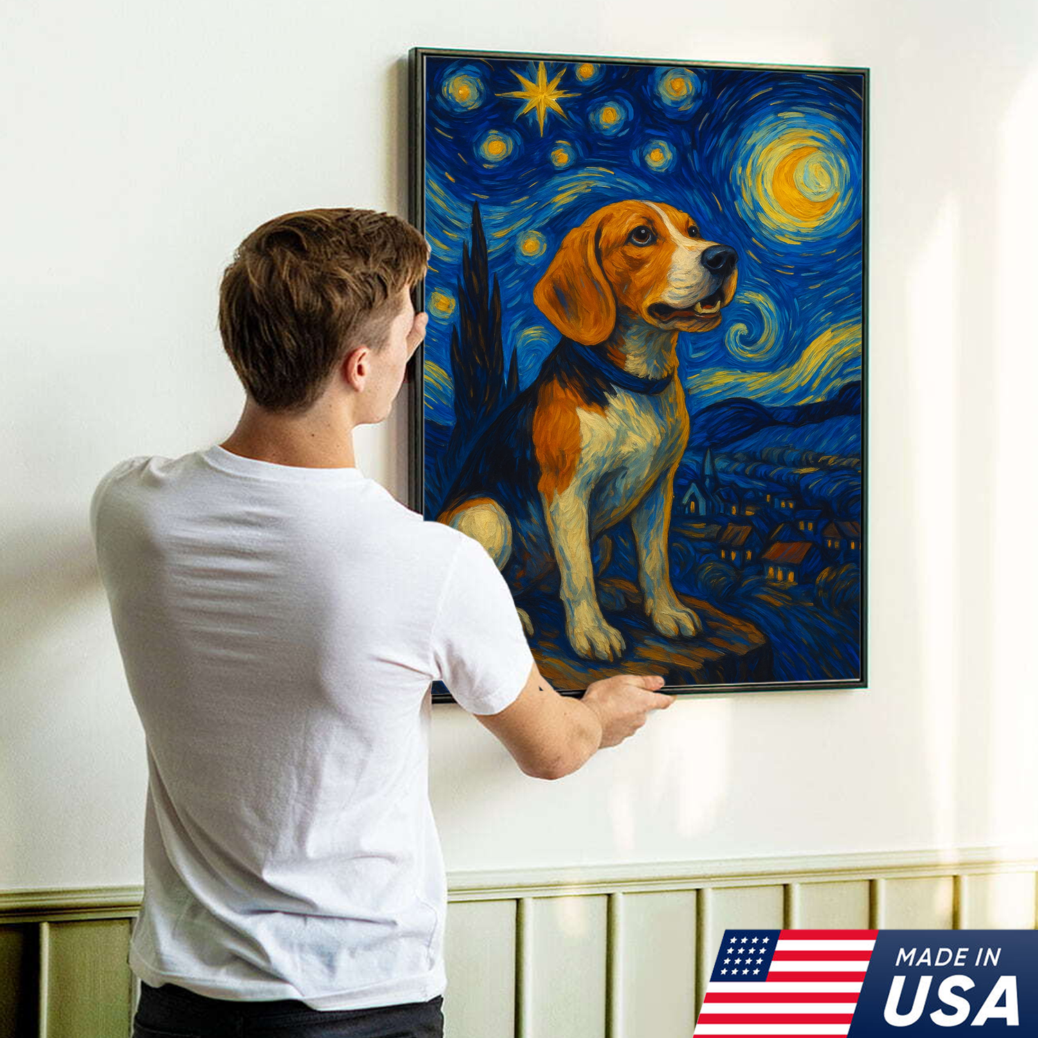 Retrato de mascota personalizado - Lienzo de retrato de perro gato personalizado estilo VG