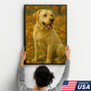 Custom Pet Portrait - Personalized Autumn Dog Cat Portrait Canvas