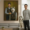 Custom Pet Portrait Canvas – Personalized Human and Pet Canvas