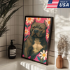 Custom Pet Portrait - Personalized Flowers Dog Cat Portrait Canvas