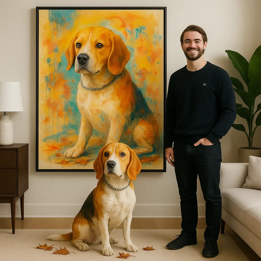Lienzo de retrato personalizado para mascotas - Estilo abstracto moderno para amantes de los perros
