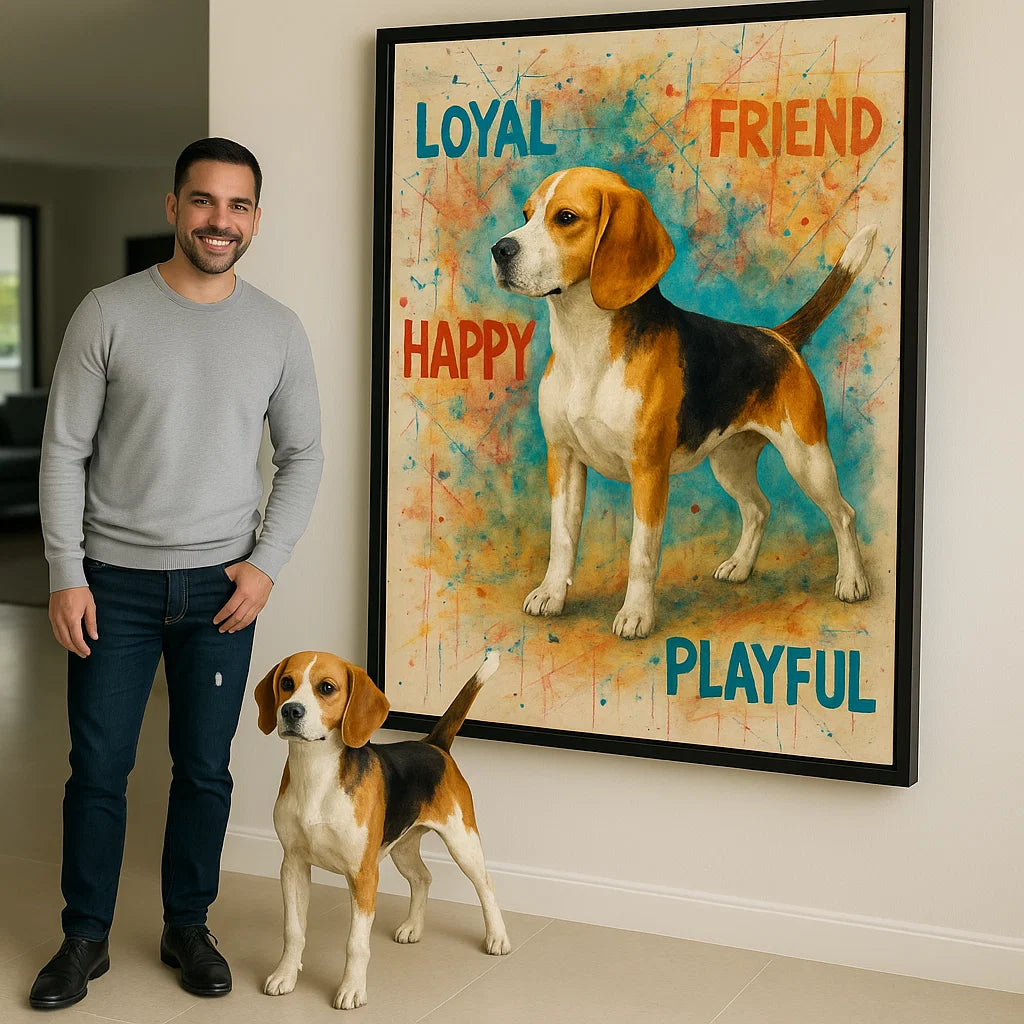 Retrato de mascota personalizado – Lienzo estilo arte pop vibrante a partir de tu foto
