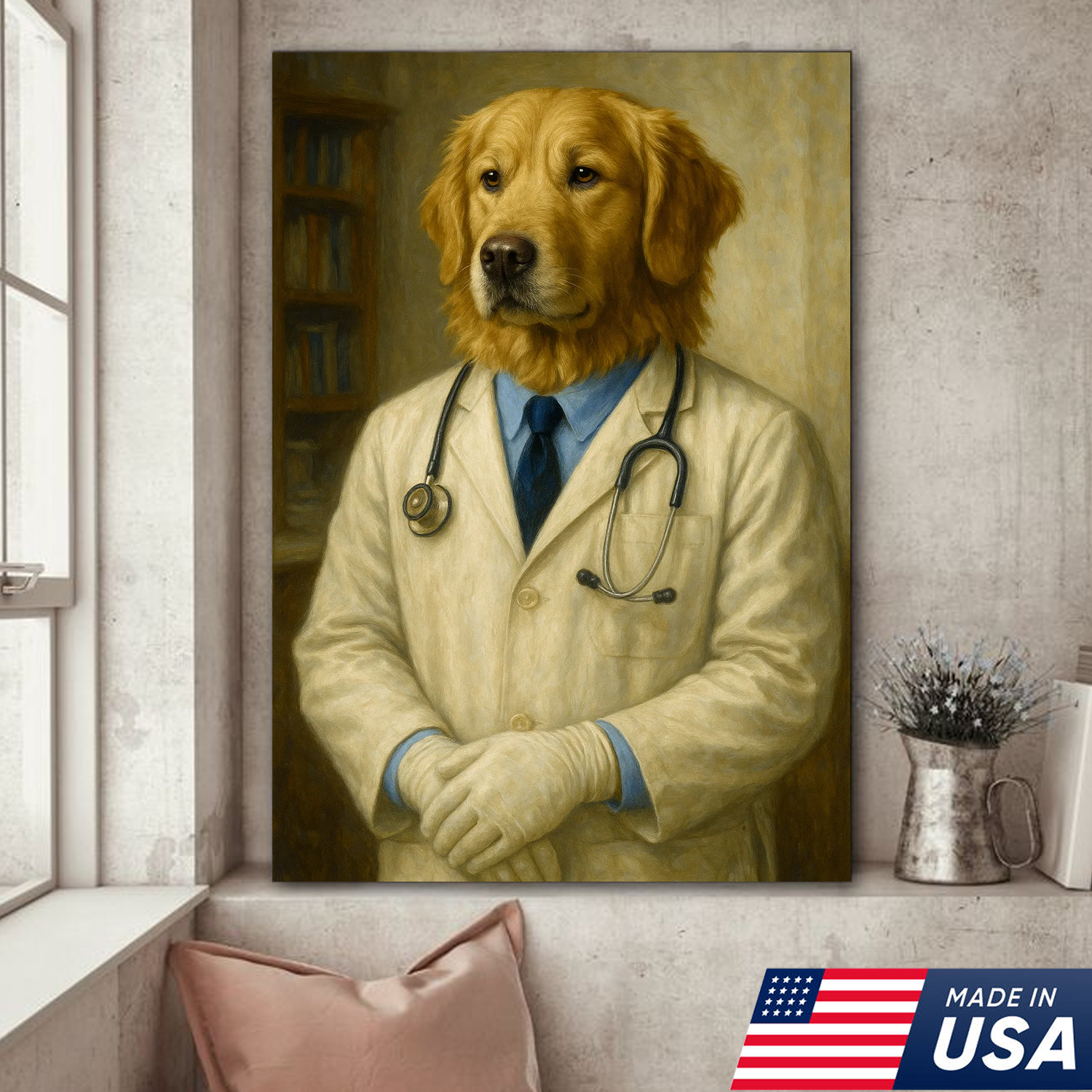 Lienzo personalizado para mascotas - Lienzo de perro gato médico personalizado