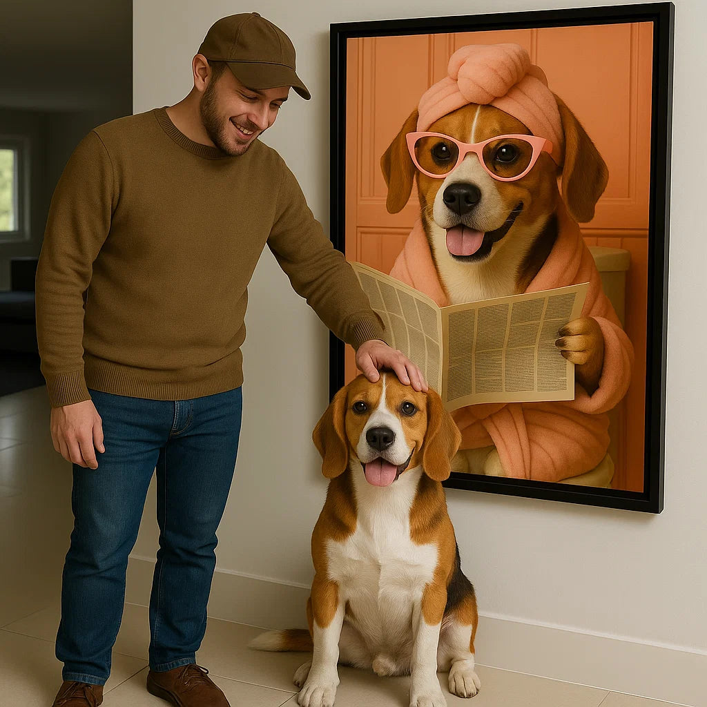 Retrato personalizado de mascota – Estilo Pop Art Divertido para Baño
