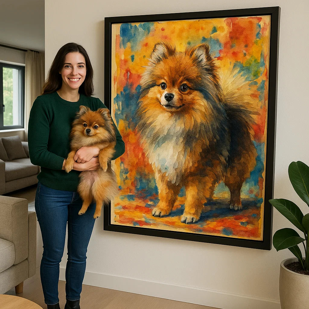 Retrato Personalizado de Mascota – Lienzo con Textura de Óleo Vibrante