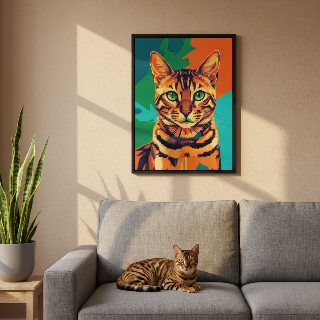 Retrato de mascota personalizado - Lienzo retro de perro o gato