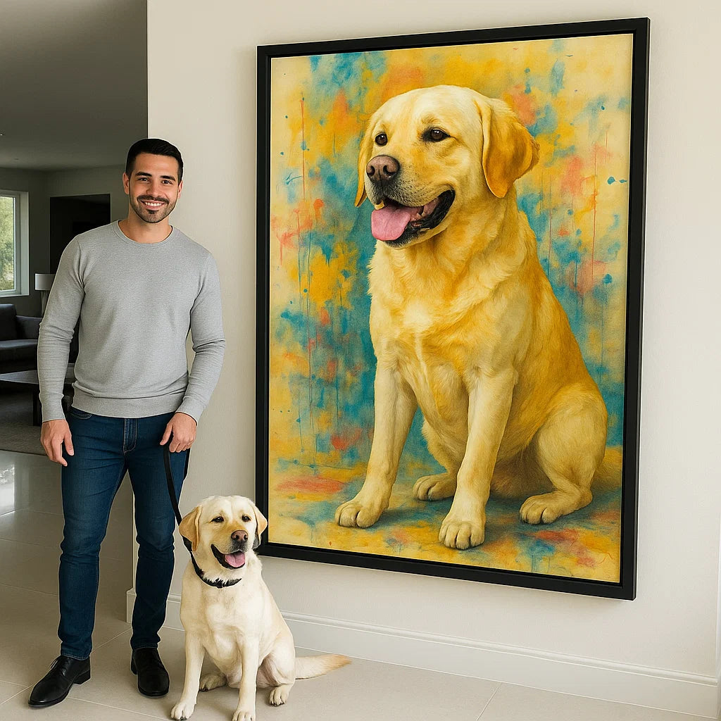Lienzo de retrato personalizado para mascotas - Estilo abstracto moderno para amantes de los perros