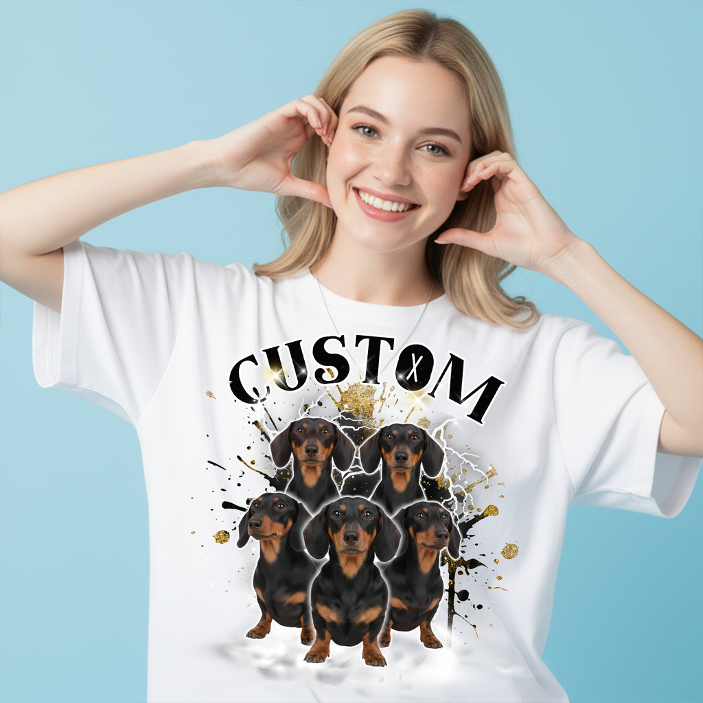 Personalized Pet Portrait Printed T shirt, Sweatshirt, Hoodie, Custom Pet Photo
