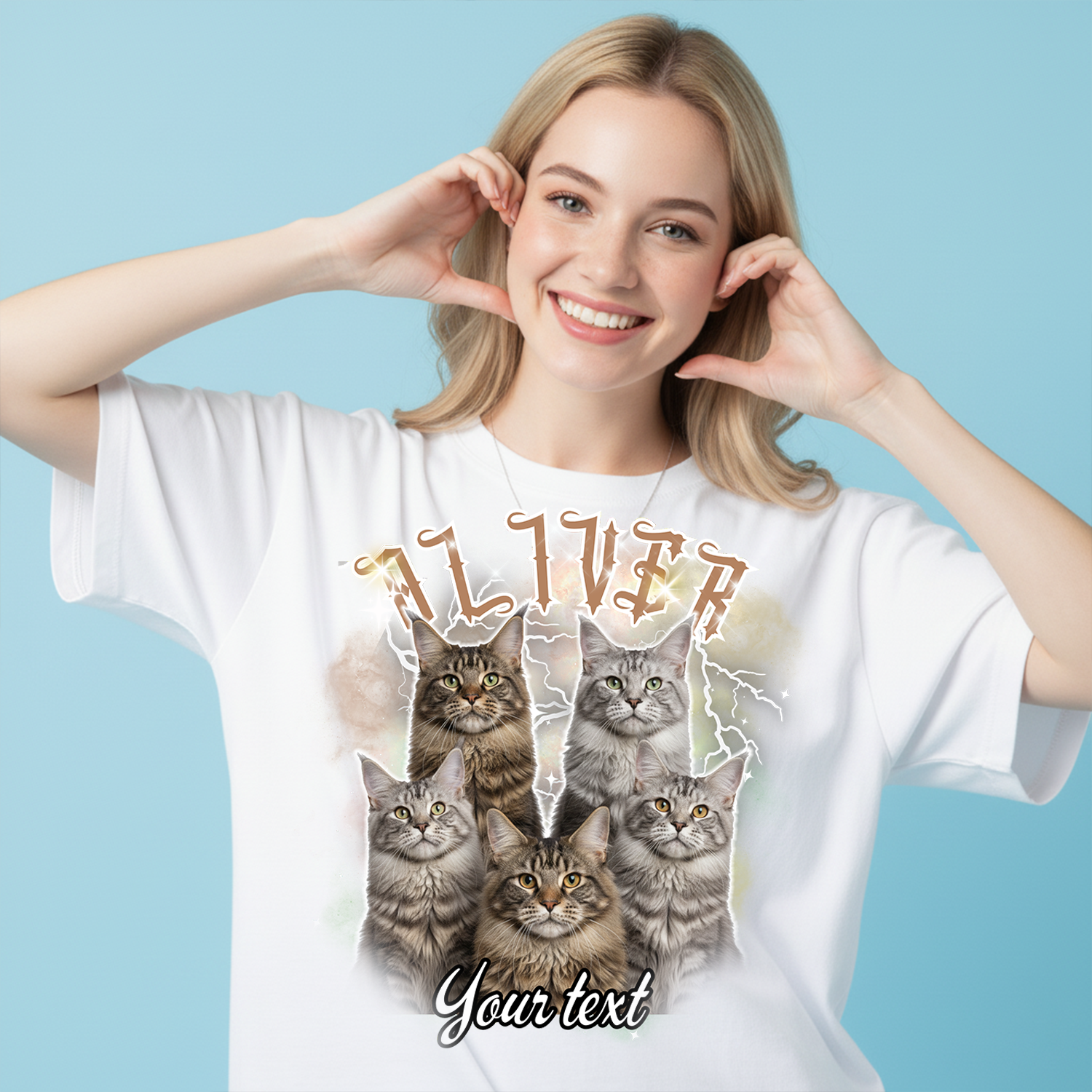 Custom Pet Portrait Printed T shirt, Sweatshirt, Hoodie, Custom Pet Photo (Copy)
