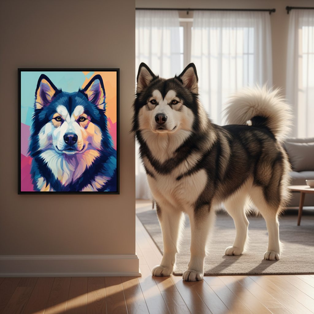 Retrato de Mascota Personalizado - Retrato Personalizado de Perro Gato en Lienzo Estilo Colorido