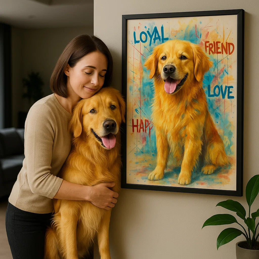 Retrato de mascota personalizado – Lienzo estilo arte pop vibrante a partir de tu foto