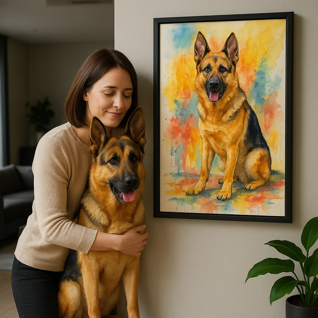 Lienzo de retrato personalizado para mascotas - Estilo abstracto moderno para amantes de los perros