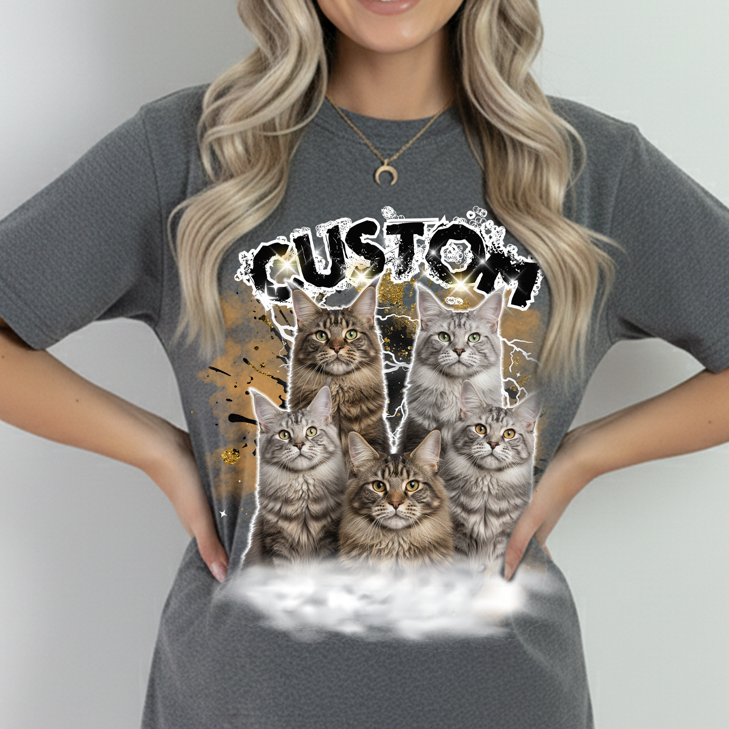 Personalized Pet Portrait Printed T shirt, Sweatshirt, Hoodie, Custom Pet Photo