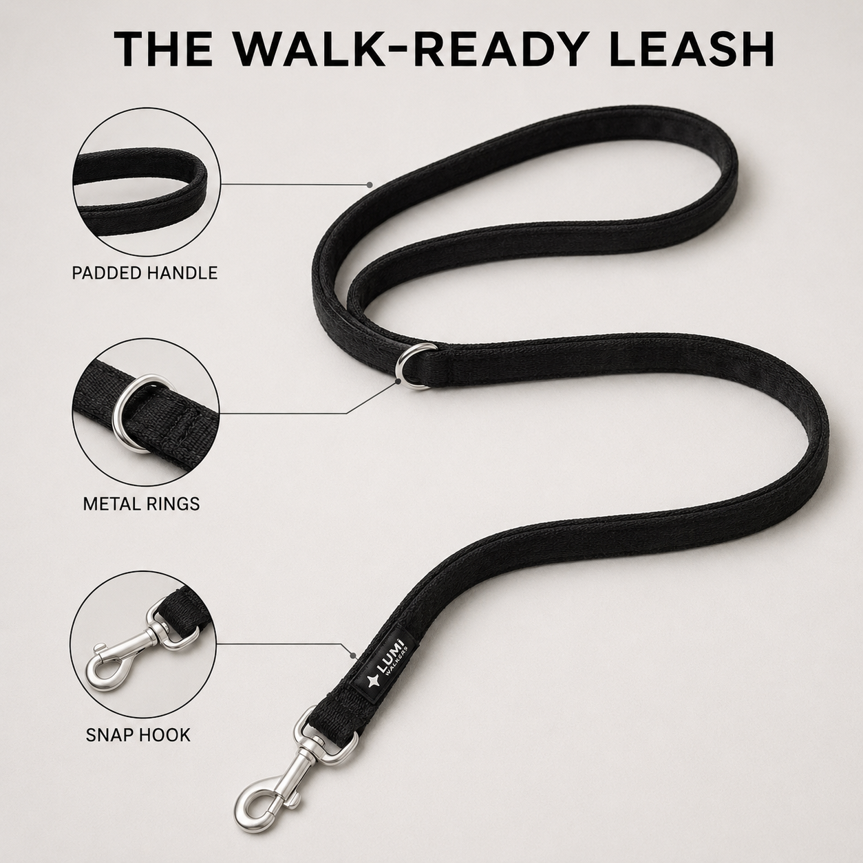 Dog Night Walking Kit – Light-Up Harness, Leash & Cleanup Accessories