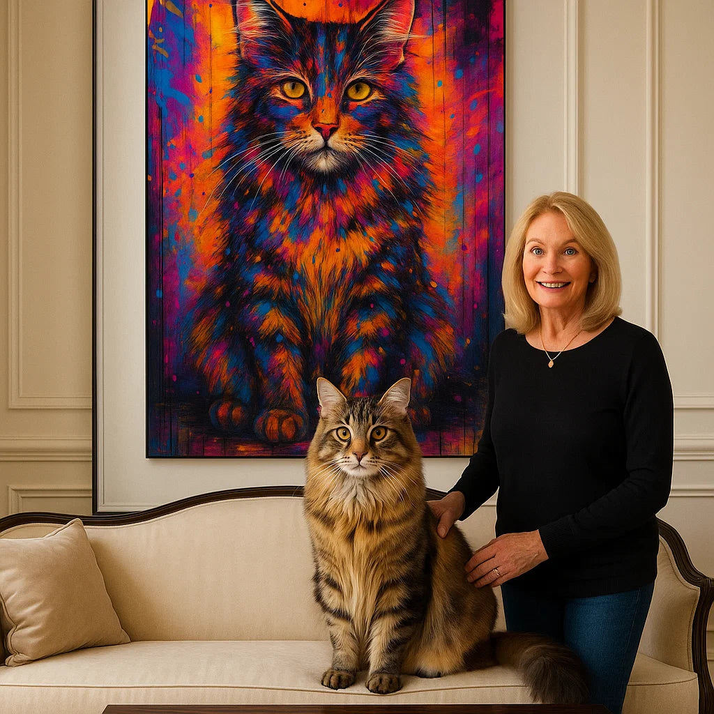 Retrato de Mascota Personalizado – Pintura de Salpicaduras Alegre