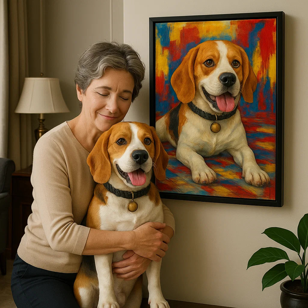 Retrato Personalizado de Mascota – Lienzo con Textura de Óleo Vibrante