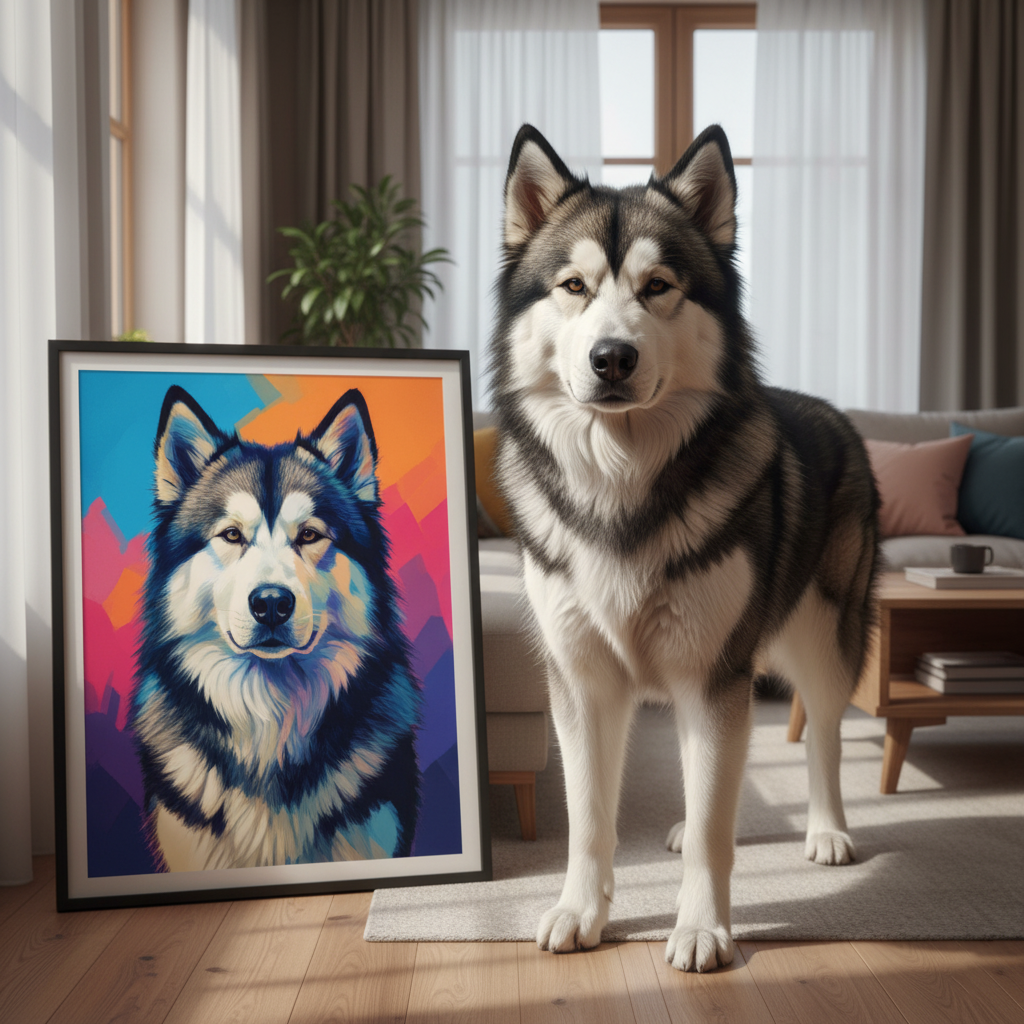 Retrato de Mascota Personalizado - Retrato Personalizado de Perro Gato en Lienzo Estilo Colorido