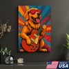 Custom Pet Portrait - Personalized Dog Cat Play Guitar Canvas