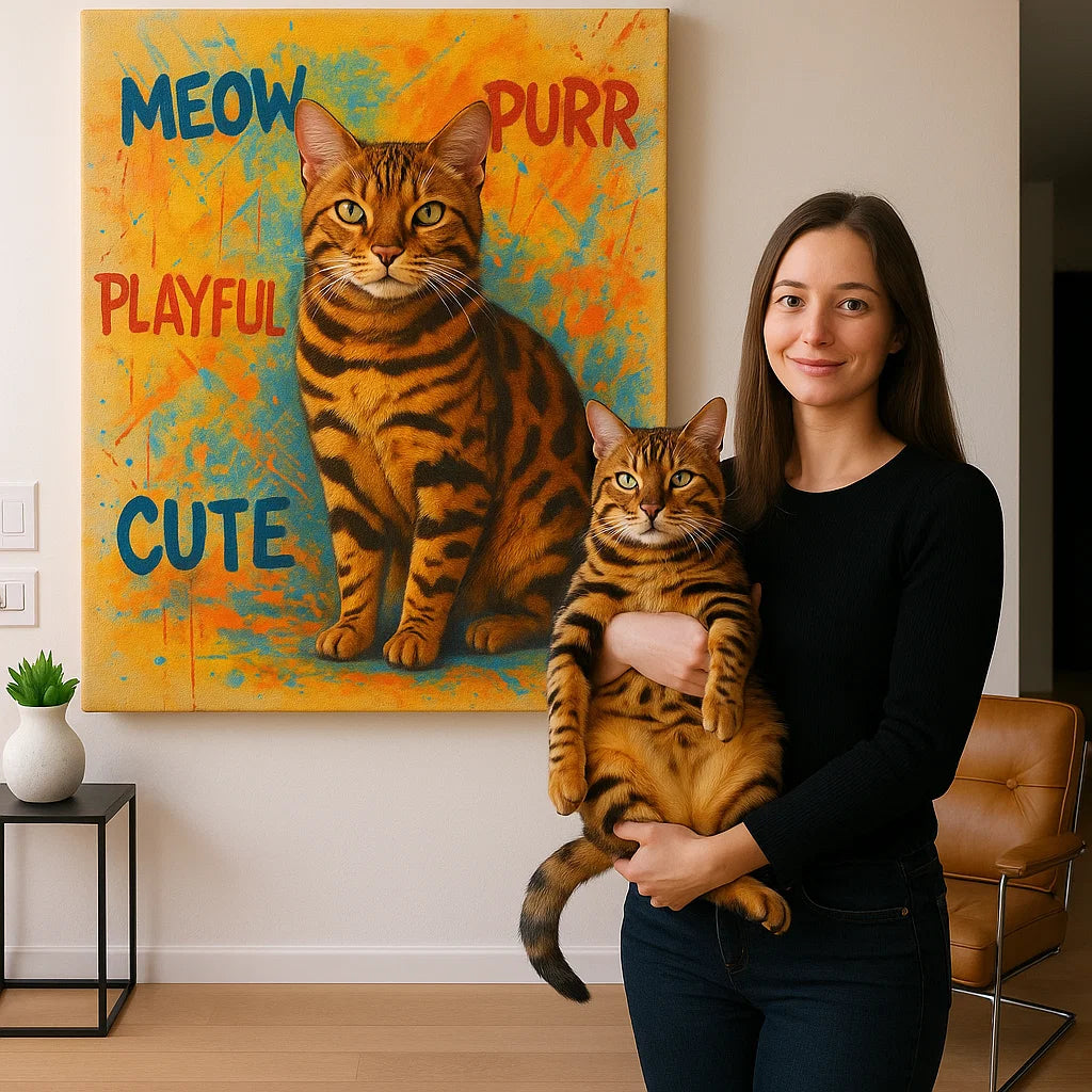 Retrato de mascota personalizado – Lienzo estilo arte pop vibrante a partir de tu foto