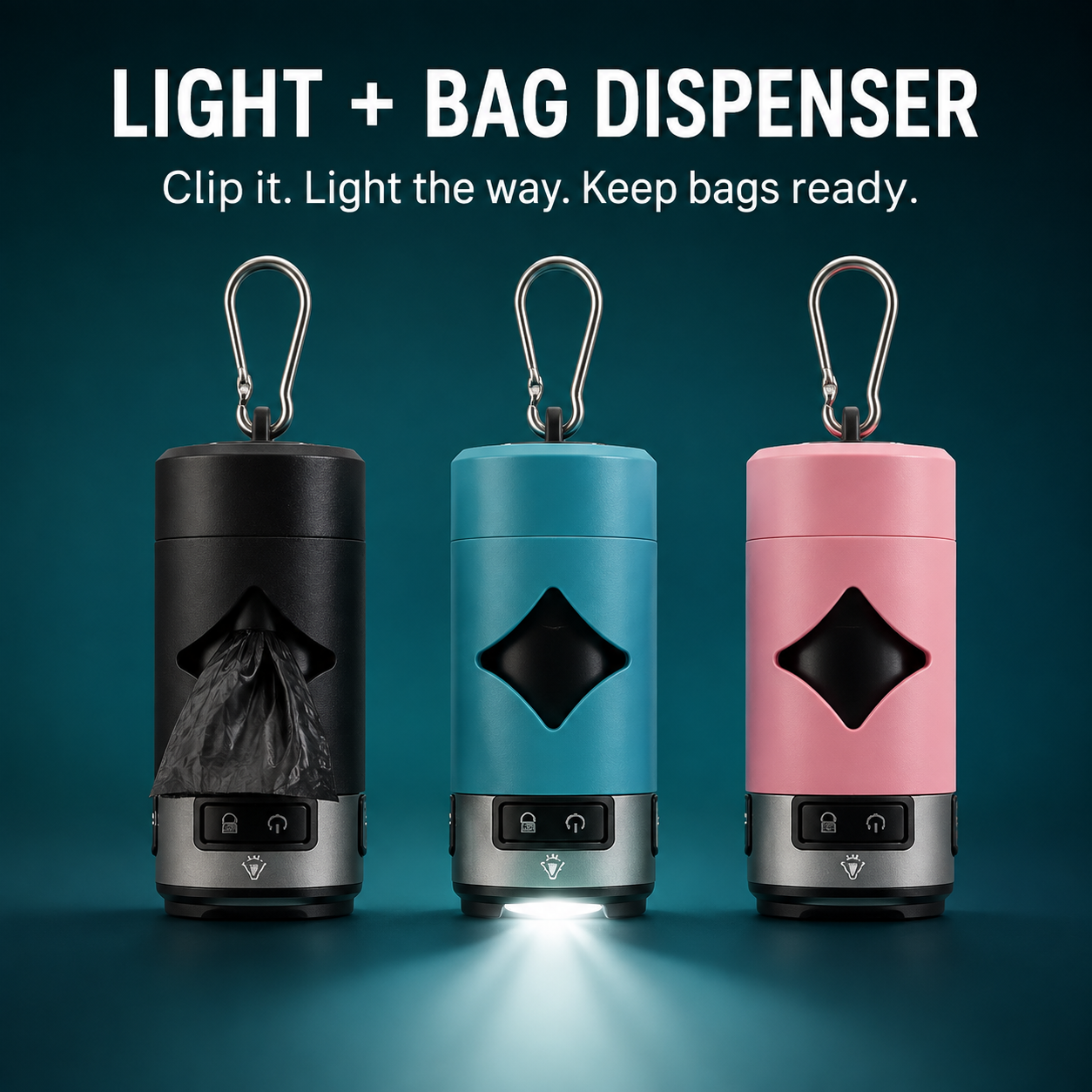 Dog Night Walking Kit – Light-Up Harness, Leash & Cleanup Accessories
