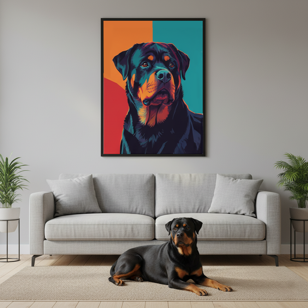Retrato de mascota personalizado - Lienzo retro de perro o gato