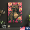 Custom Pet Portrait - Personalized Flowers Dog Cat Portrait Canvas