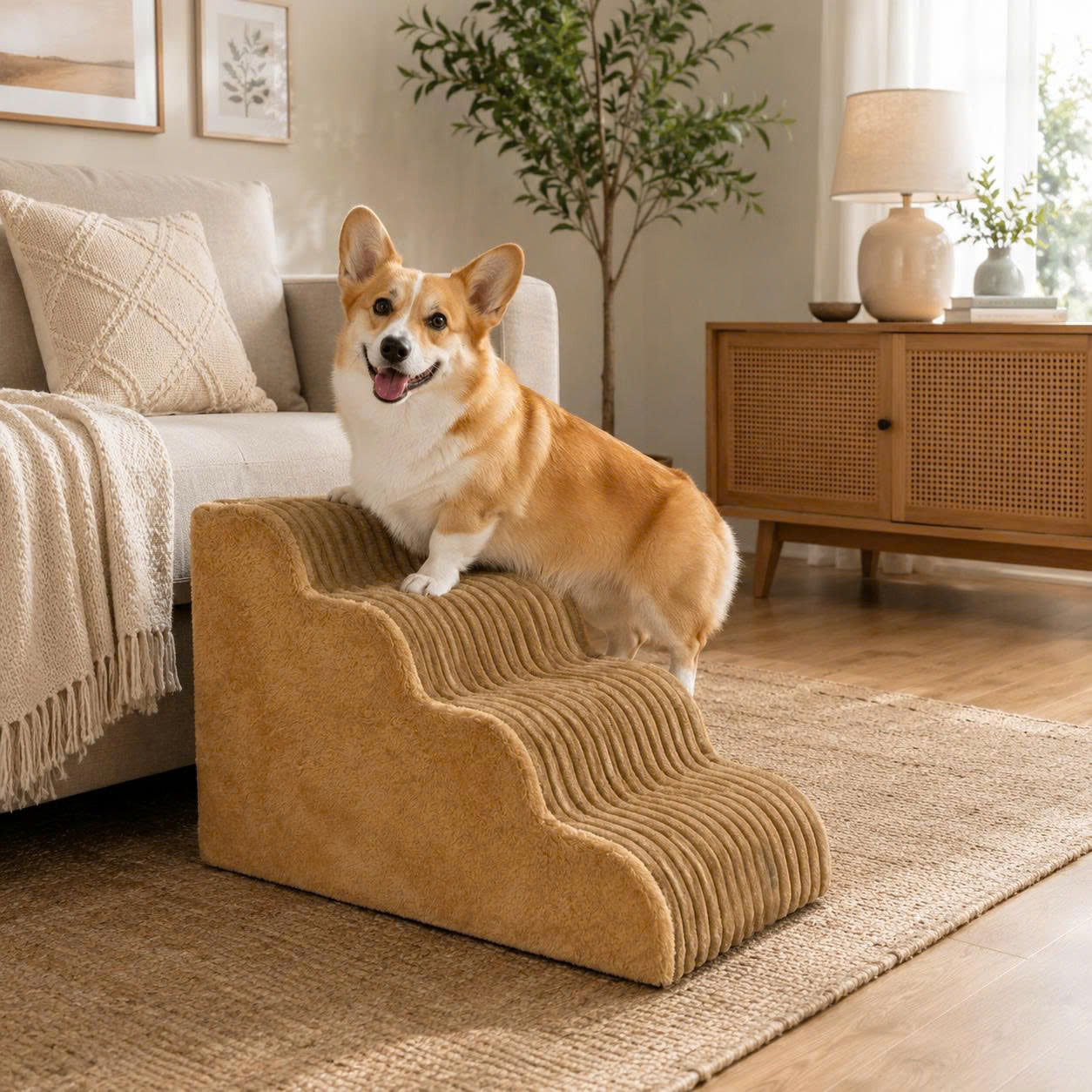 Pawunder™ Foam Pet Stairs – Gentle Steps for Beds, Sofas & Cars