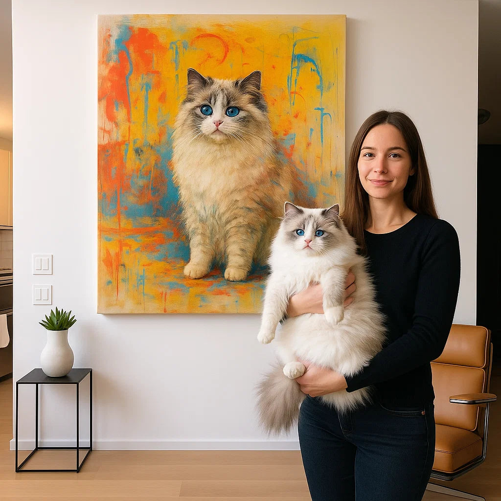 Lienzo de retrato personalizado para mascotas - Estilo abstracto moderno para amantes de los perros