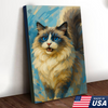 Custom Pet Portrait - Personalized Dog Cat Portrait Canvas Water Painting Style