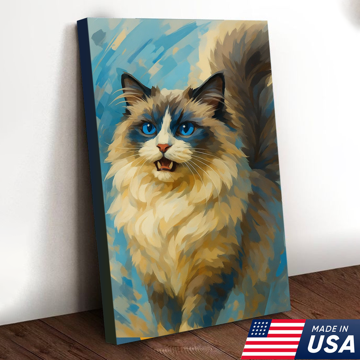 Retrato de Mascota Personalizado - Lienzo Estilo Pintura Acuarela de Perro o Gato