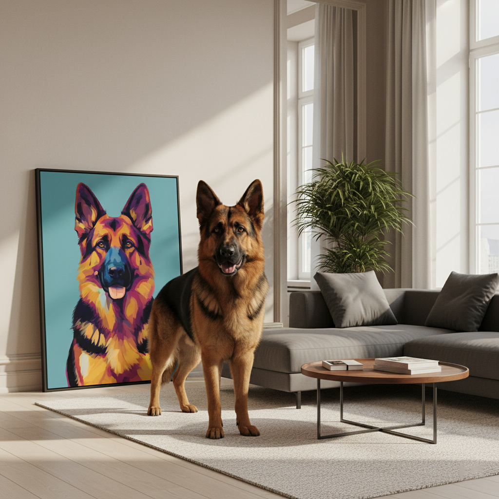 Retrato de Mascota Personalizado - Estilo libre Retrato personalizado de perro y gato en lienzo
