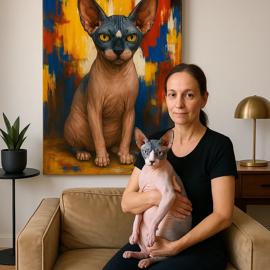 Retrato Personalizado de Mascota – Lienzo con Textura de Óleo Vibrante