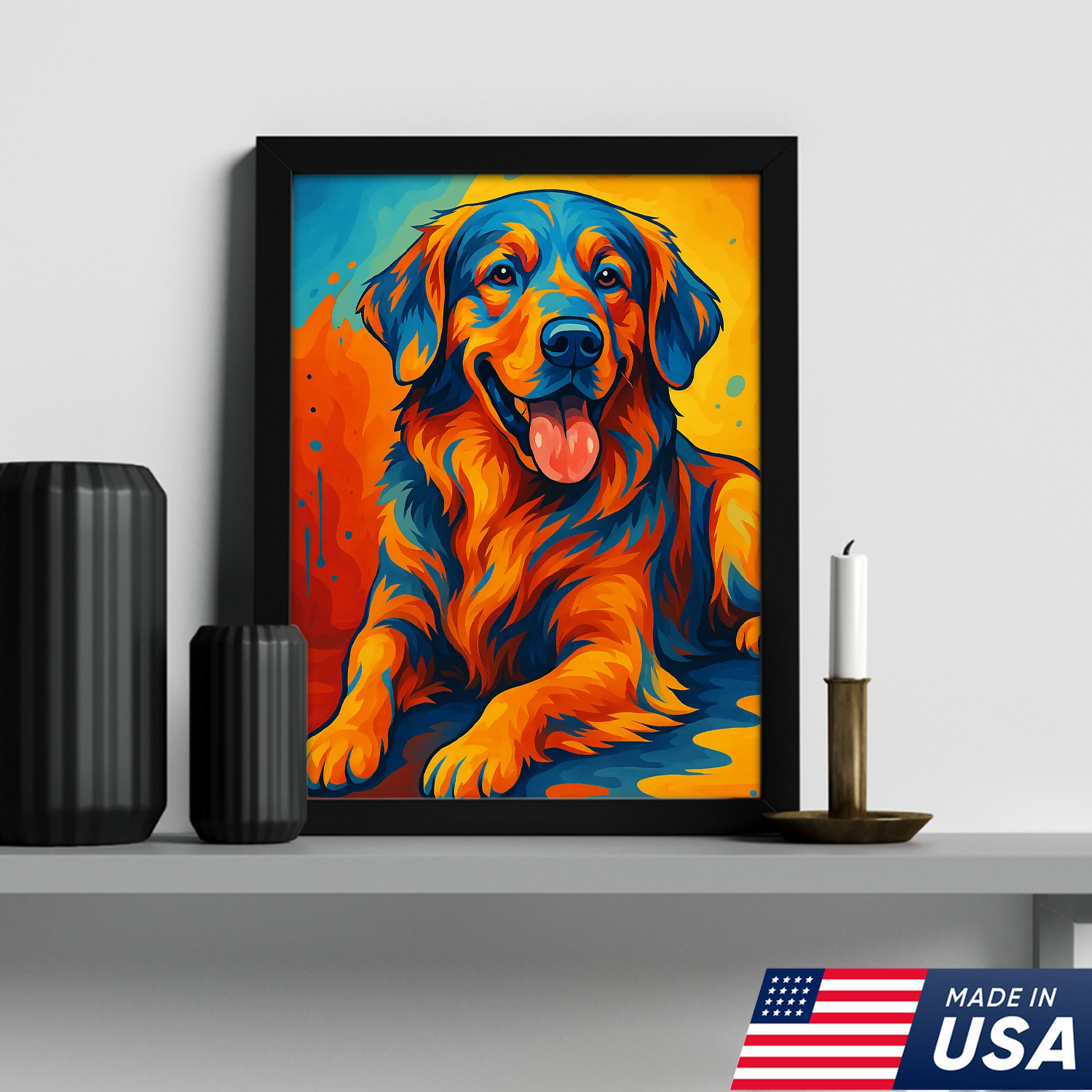 Retrato de Mascota Personalizado - Retrato Pop Art de Perro Gato Colorido Personalizado