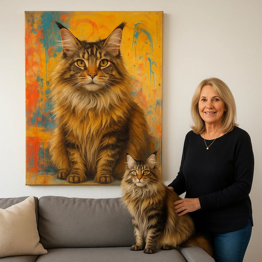 Lienzo de retrato personalizado para mascotas - Estilo abstracto moderno para amantes de los perros