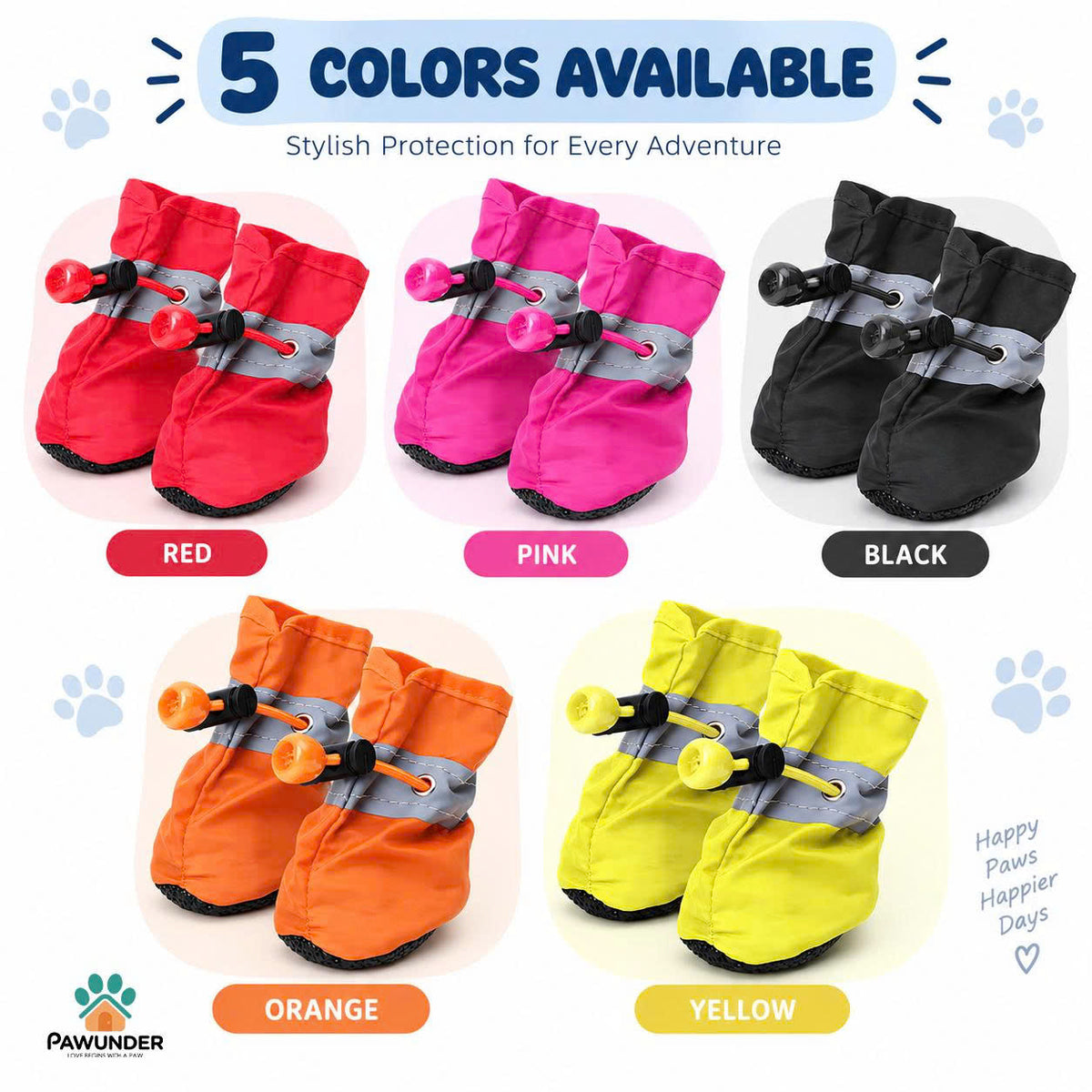 Botas Impermeables Antideslizantes para Perros, Zapatos Protectores para Perros para Todo Clima (4 unidades/Set)
