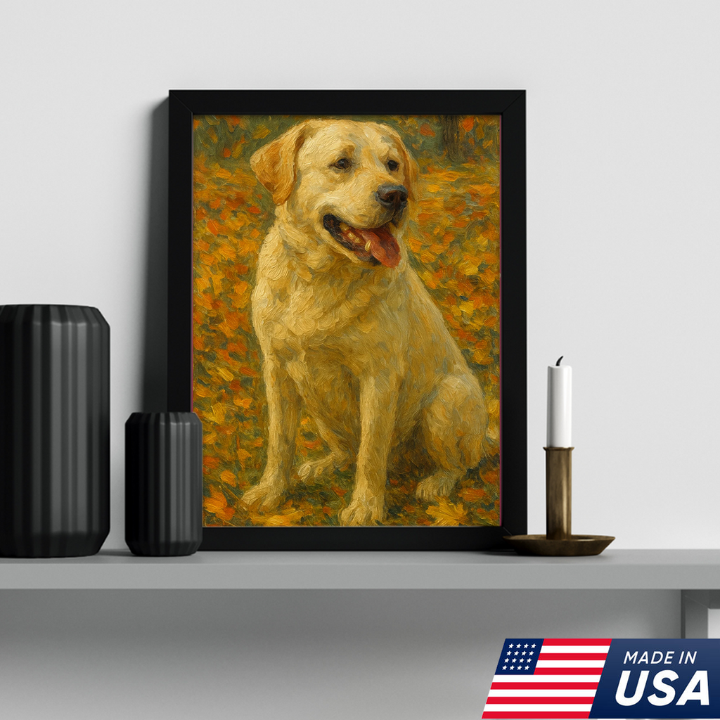 Custom Pet Portrait - Personalized Autumn Dog Cat Portrait Canvas