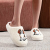 Cute Border Collie Fluffy Cozy Home Slipper