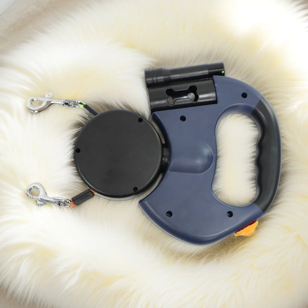 Retractable Double Dog Leash With LED Lights
