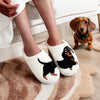 Dachshund Embroidery Furry Cotton Non-slip Indoor Slippers