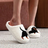 Dachshund Embroidery Furry Cotton Non-slip Indoor Slippers