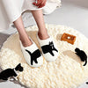Funny Black Cat Cozy Wool Cotton Slippers