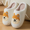 Cartoon Corgi Fluffy Home Slippers
