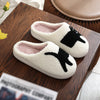 Funny Black Cat Cozy Wool Cotton Slippers